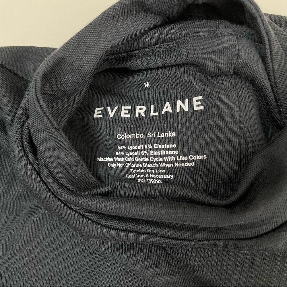 Everlane The Luster Mockneck Tank One-Piece Bodysuit Black - Picture 11 of 16